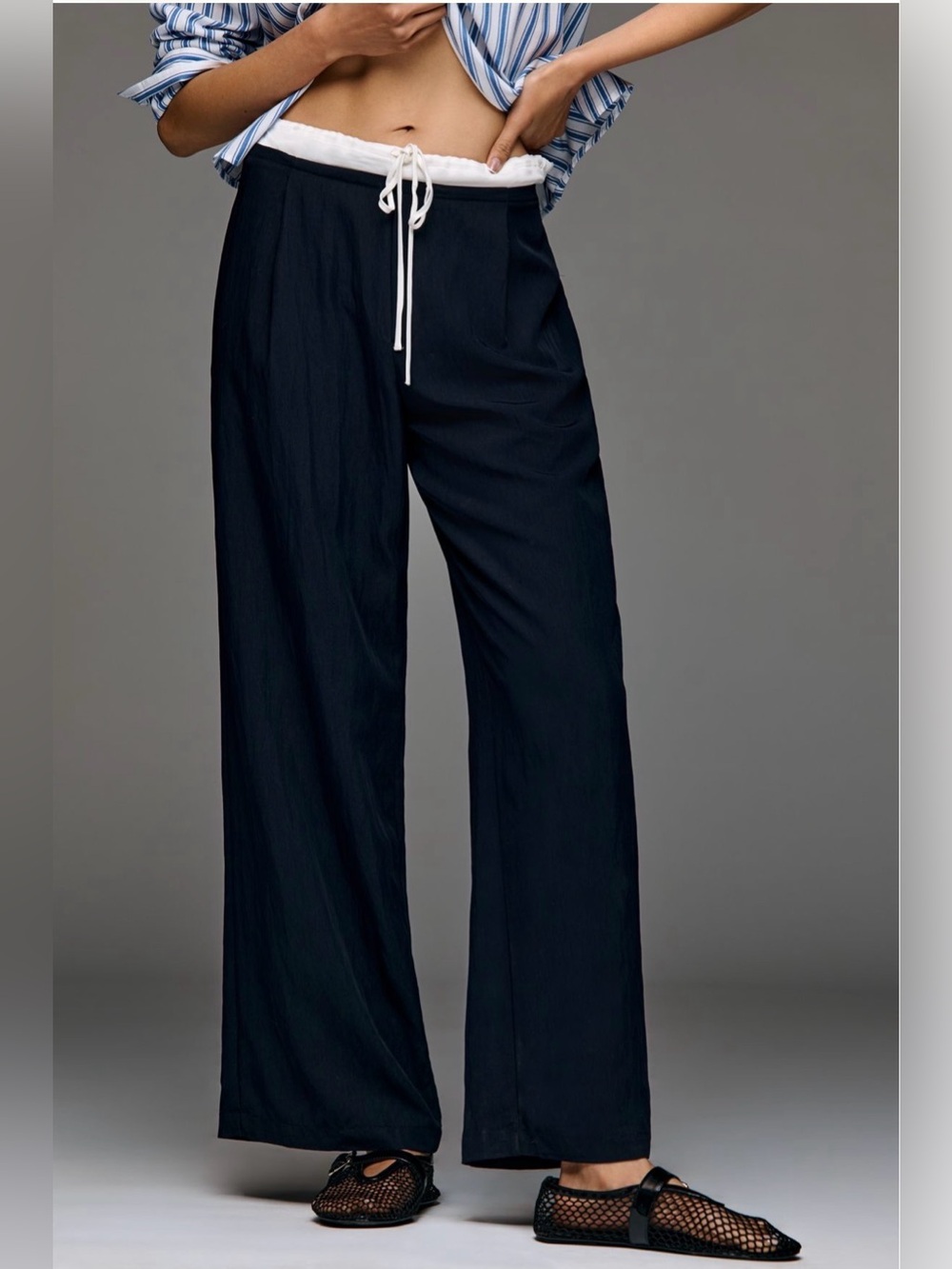 Anthropologie Maeve Combo Drawcord Trousers